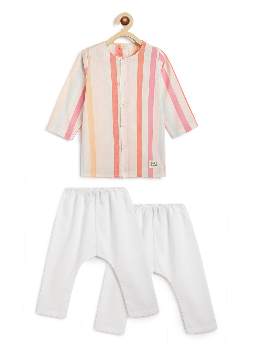 Rainbow Stripes Baby Kurta Set - Image 2