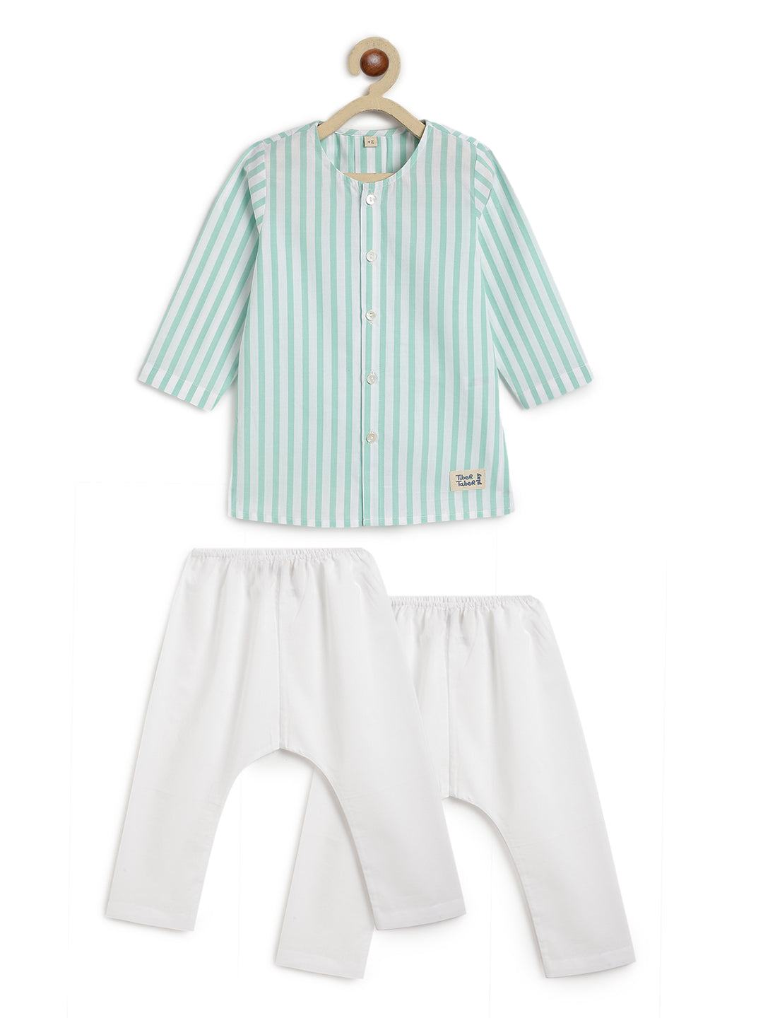 Green Stripes Baby Kurta Set