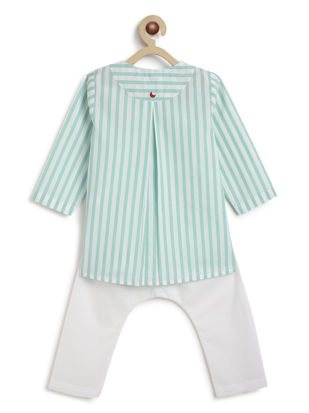 Green Stripes Baby Kurta Set - Image 5