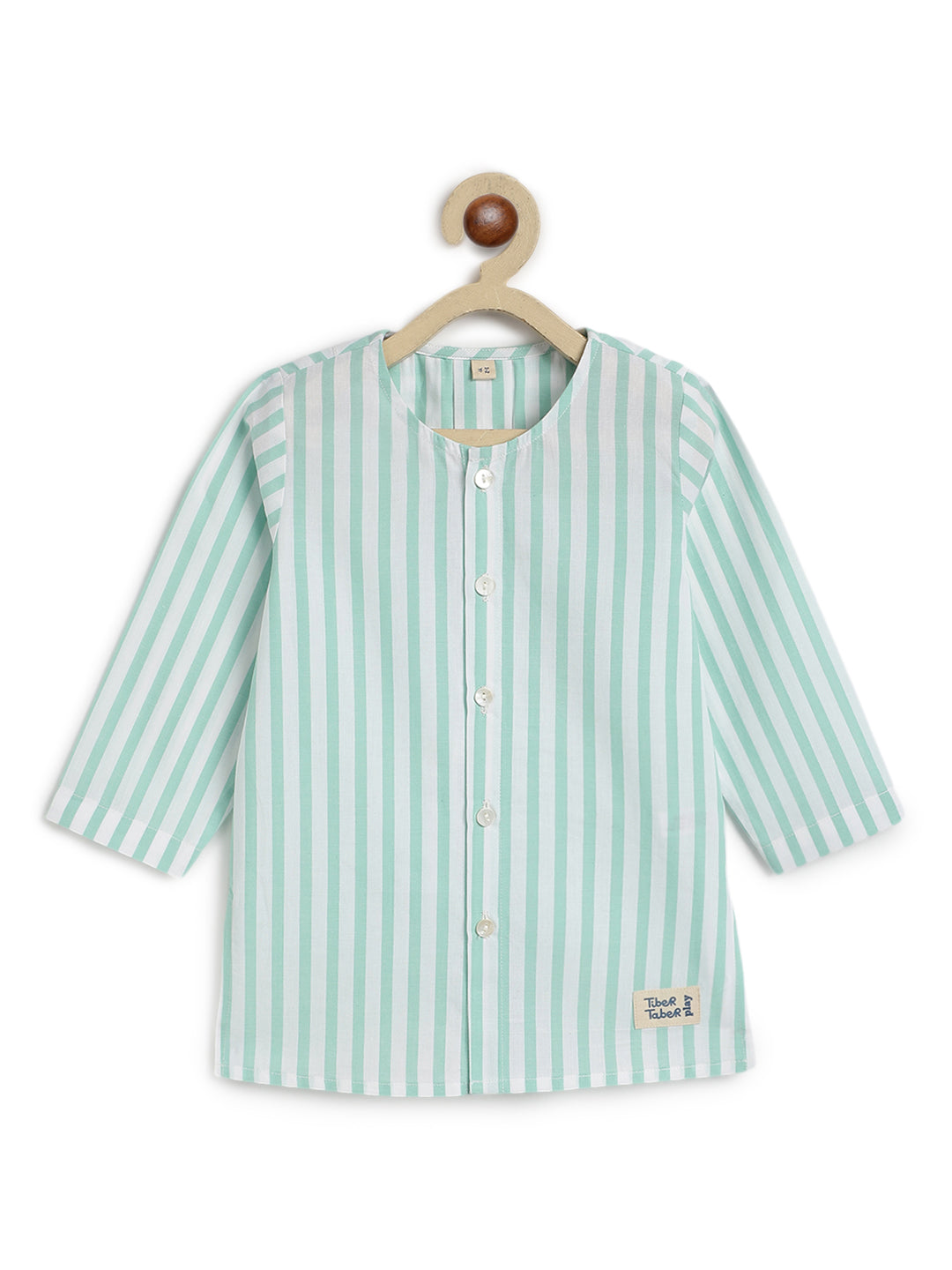 Green Stripes Baby Kurta Set - Image 6