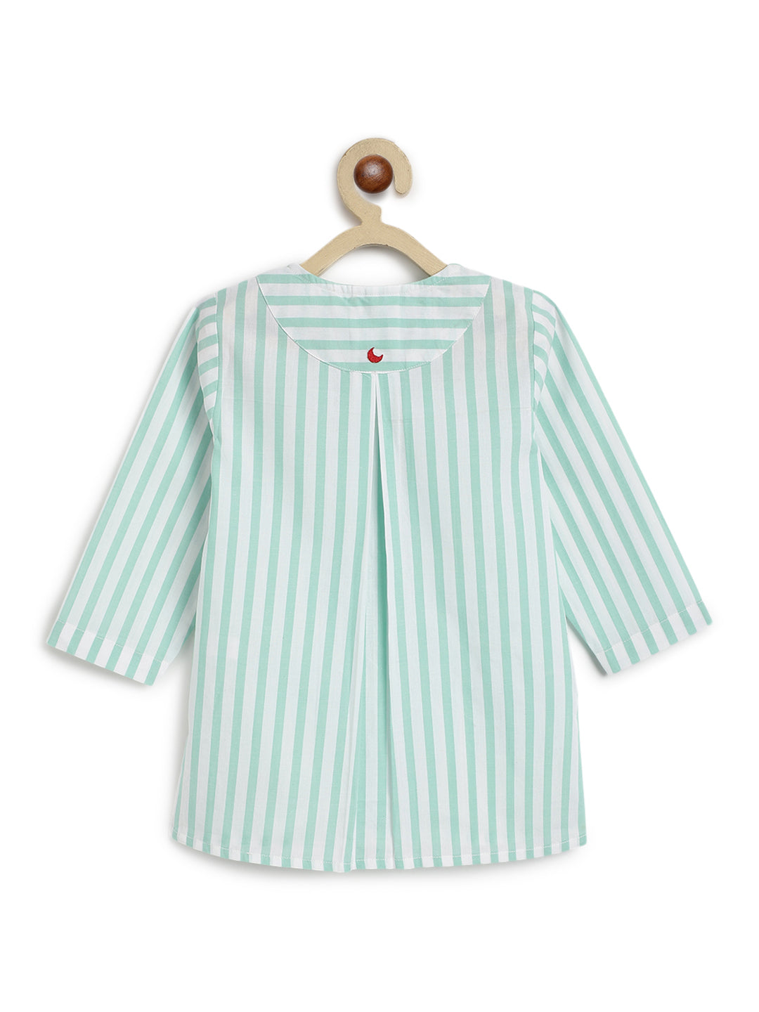 Green Stripes Baby Kurta Set - Image 7