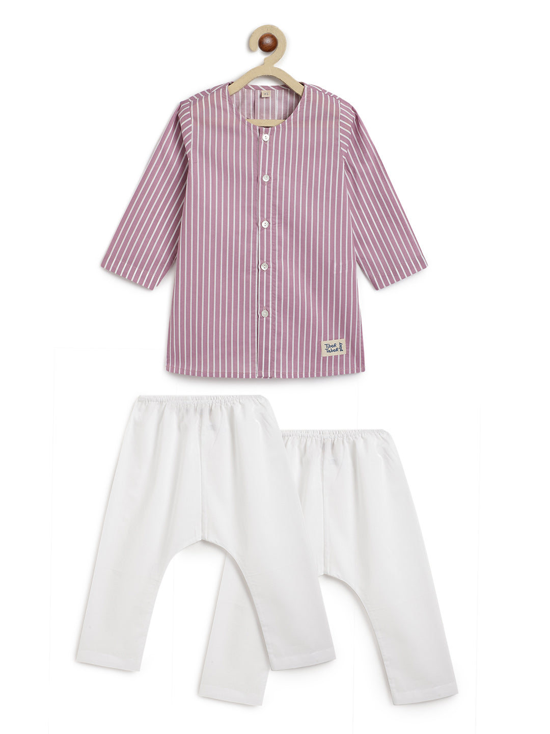 Purple Stripes Baby Kurta Set