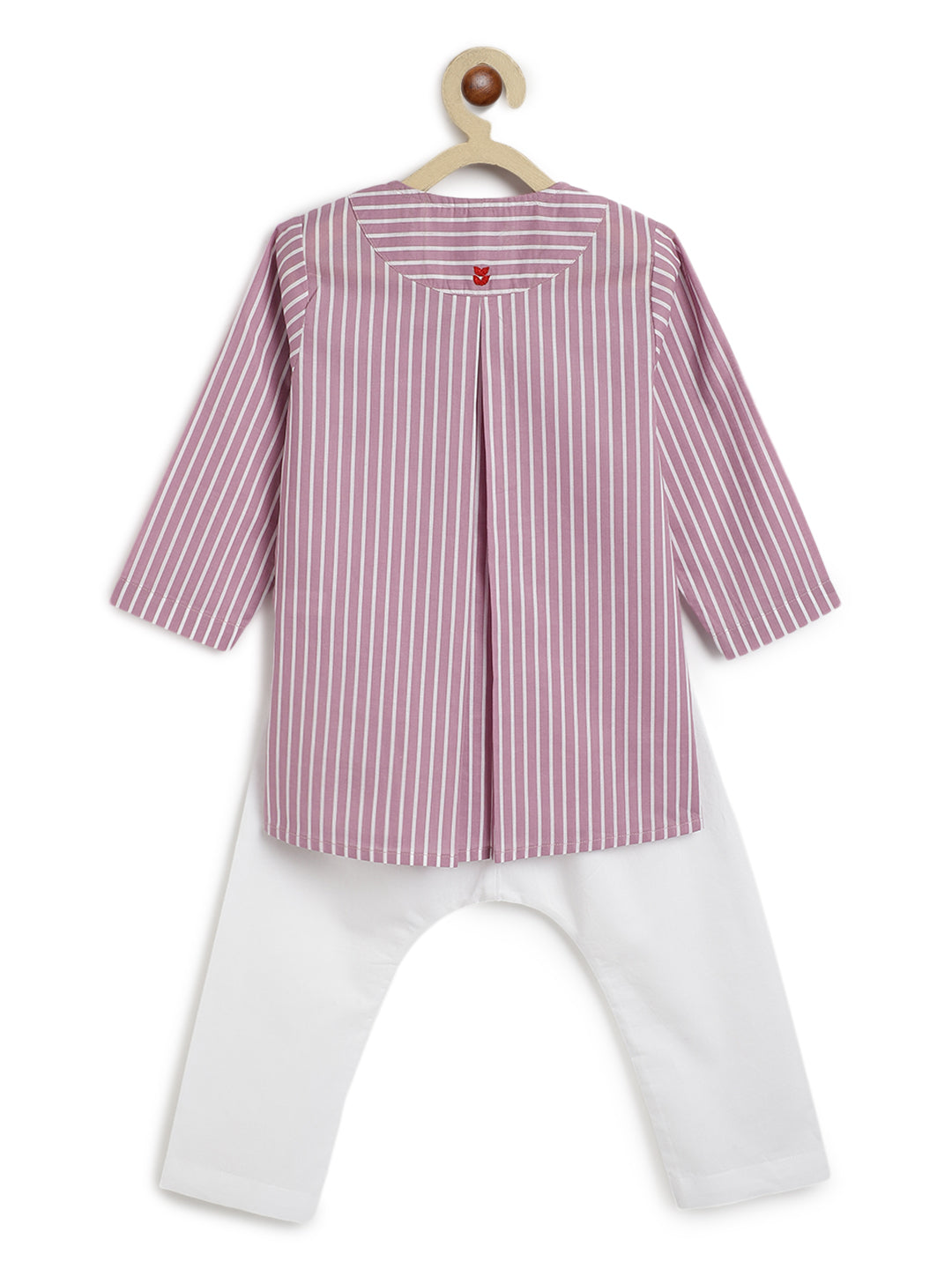 Purple Stripes Baby Kurta Set - Image 5