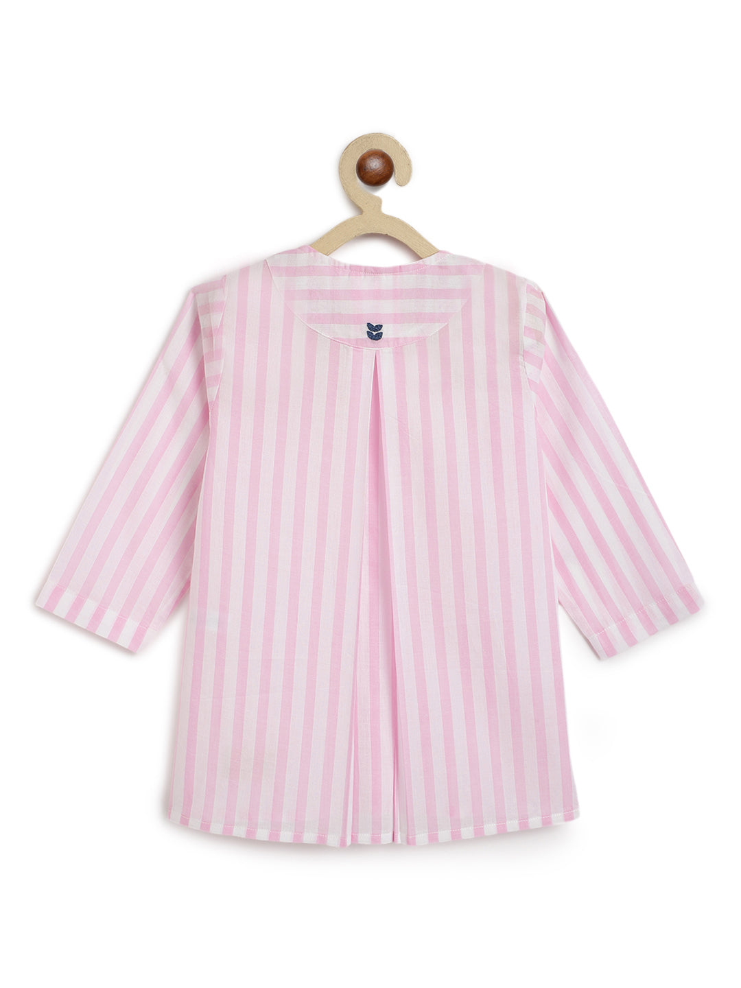 Blush Pink Stripes Baby Kurta Set