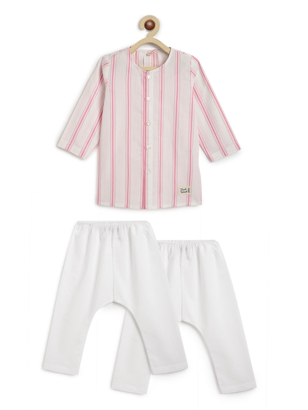 Pink Stripes Baby Kurta Set