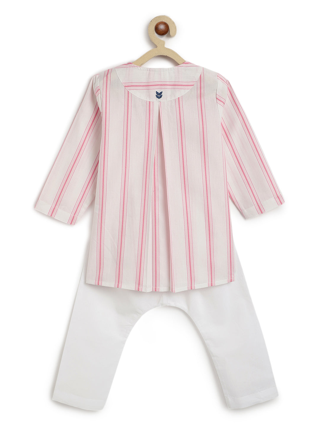 Pink Stripes Baby Kurta Set - Image 5