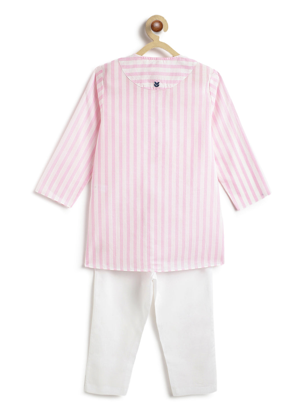 Blush Pink Stripes Boy Kurta Set