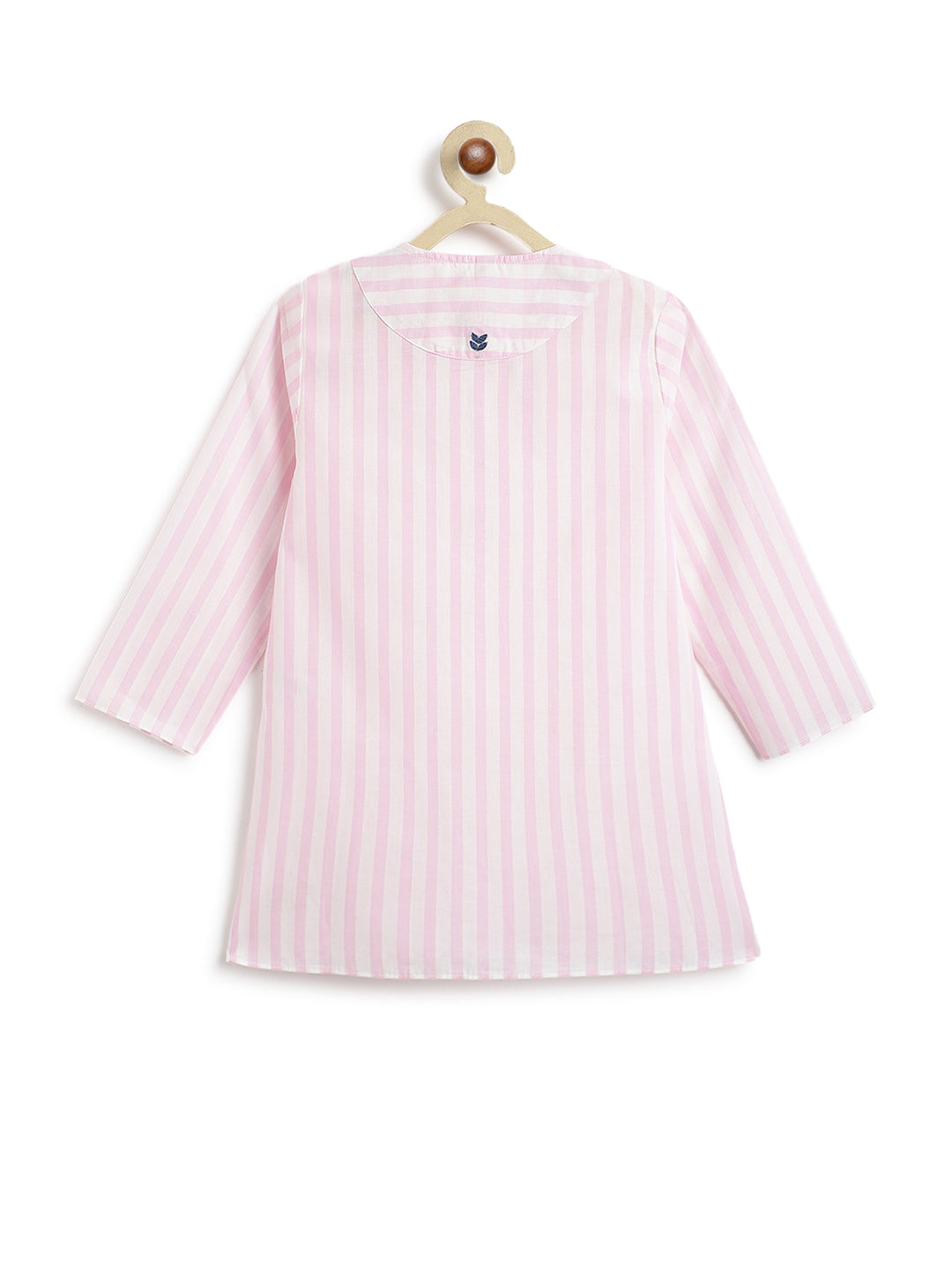 Blush Pink Stripes Boy Kurta Set