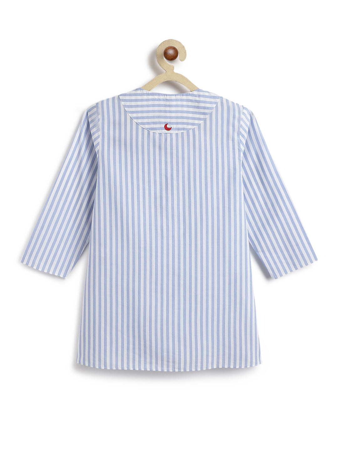 Blue Stripes Boy Kurta Set - Image 7