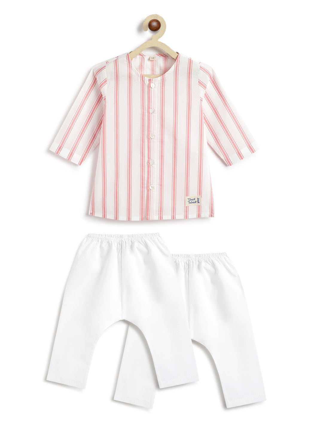 Peach Stripes Baby Kurta Set