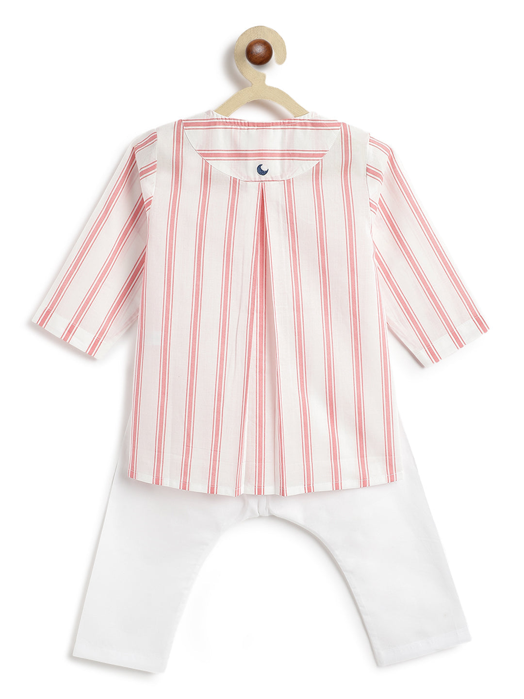 Peach Stripes Baby Kurta Set - Image 5