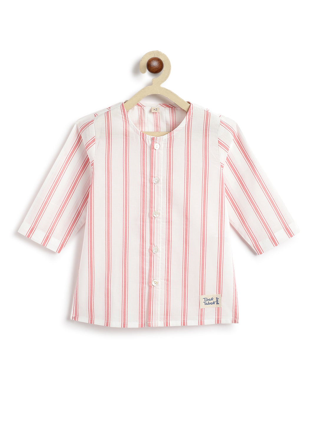 Peach Stripes Baby Kurta Set - Image 6