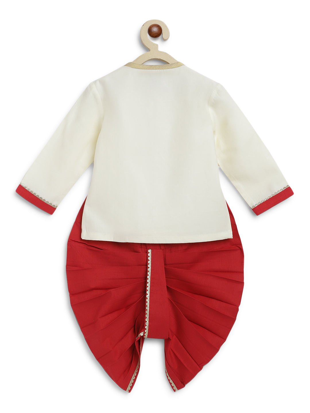 Baby Boy Ganesha Dhoti Set - Cream