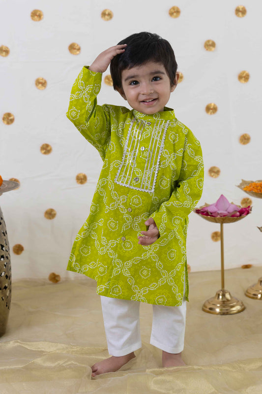 Mini Desi Dynamite Kurta Set - Green