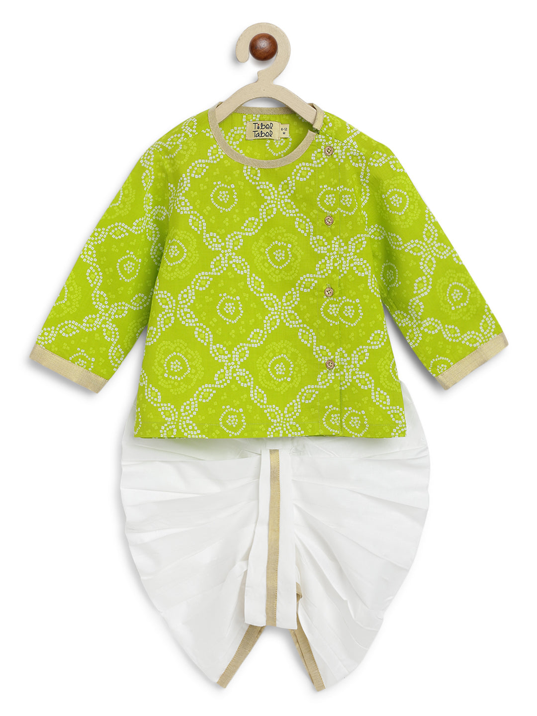 Mini Maharaj Dhoti Kurta Set - Green