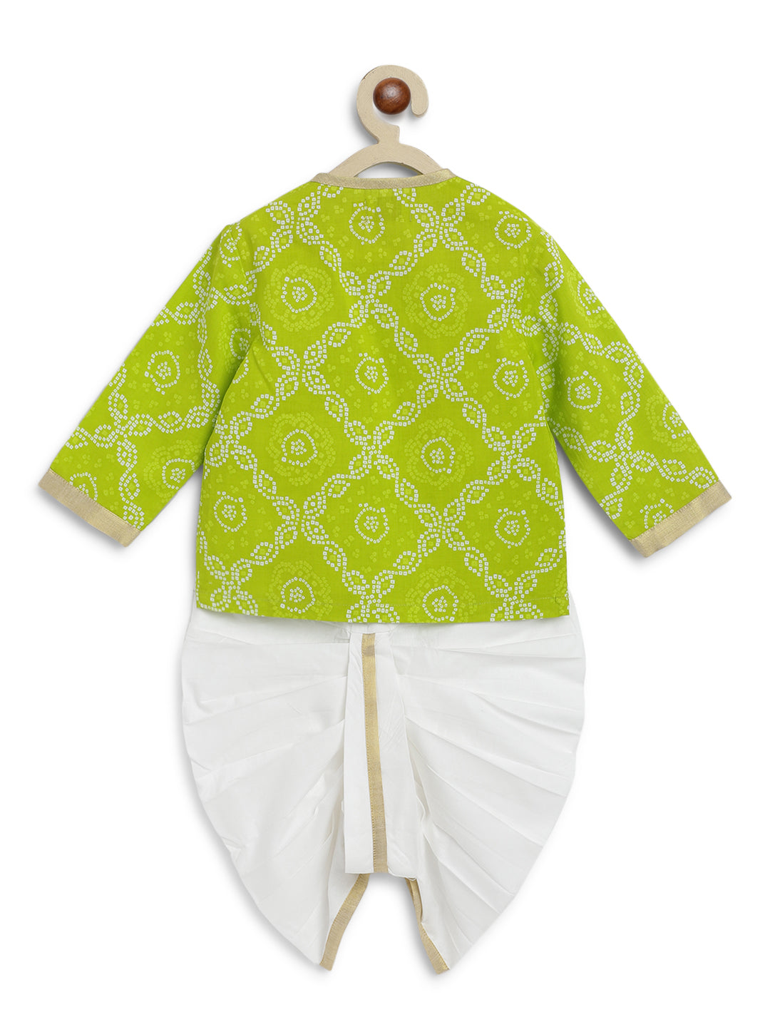 Mini Maharaj Dhoti Kurta Set - Green - Image 6