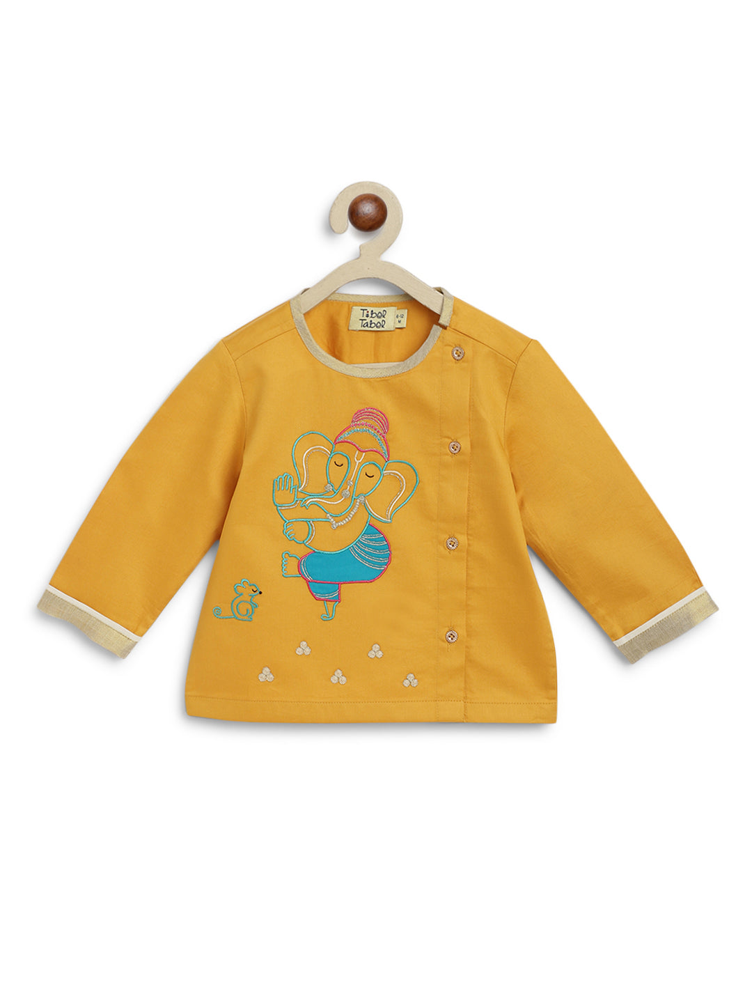 Baby Boy Ganesha Dhoti Set - Yellow