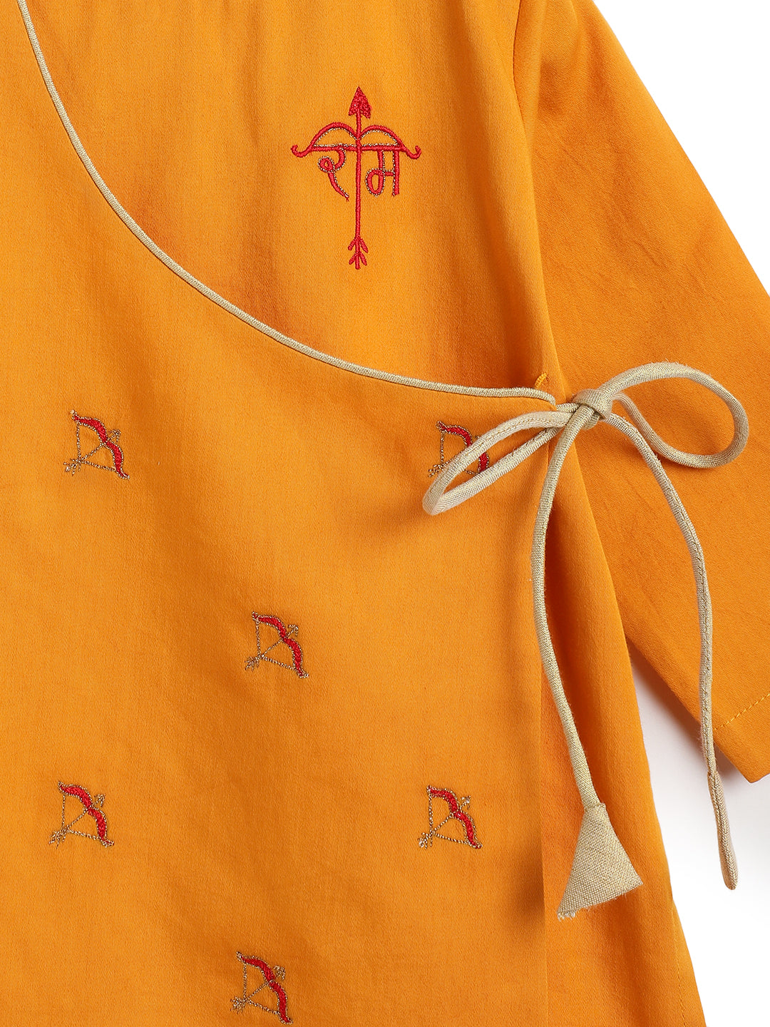 Jai Shri Ram Kurta Pyjama Set - Yellow - Image 6