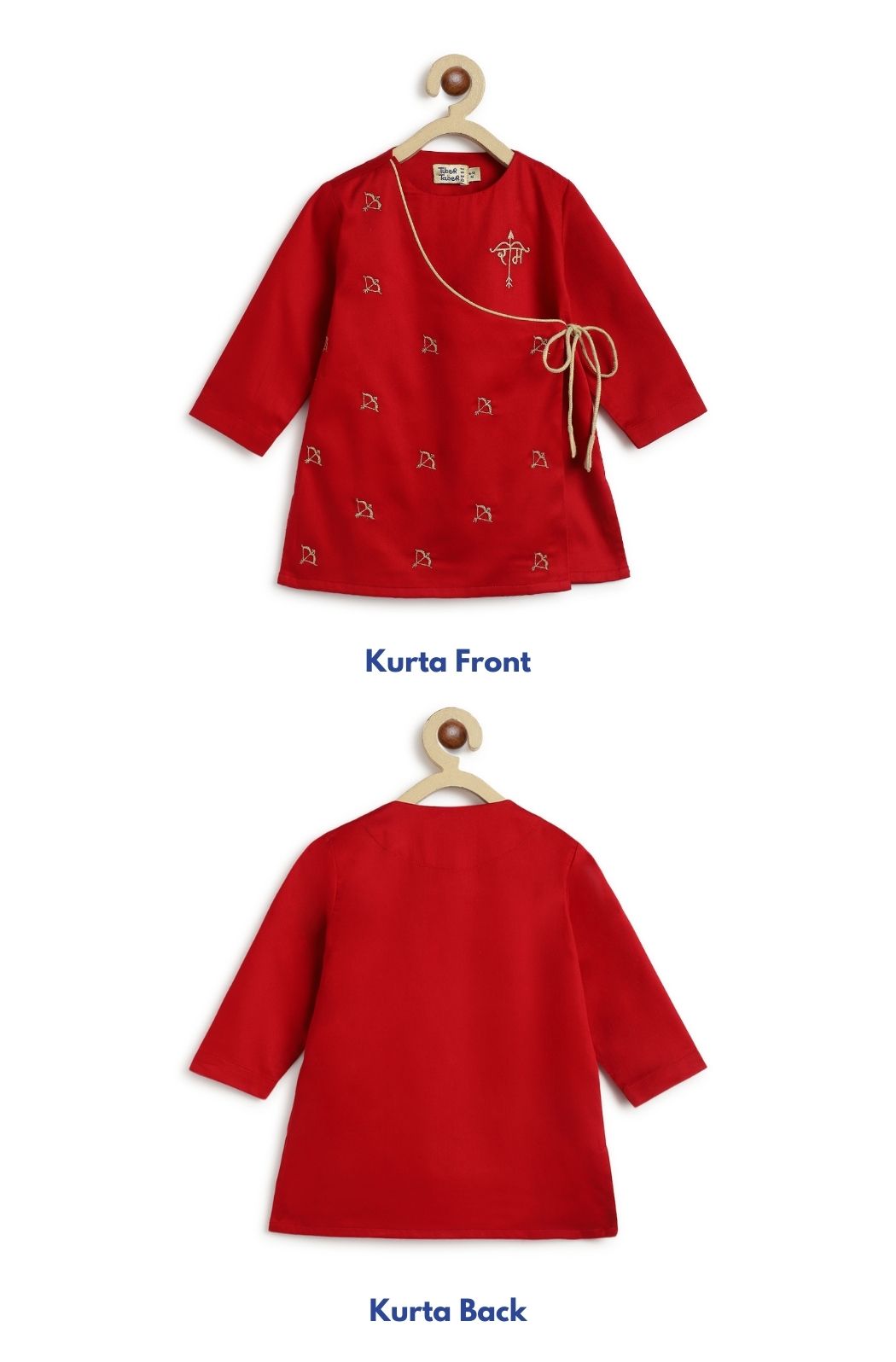 Jai Shri Ram Kurta Pyjama Set - Red - Image 3