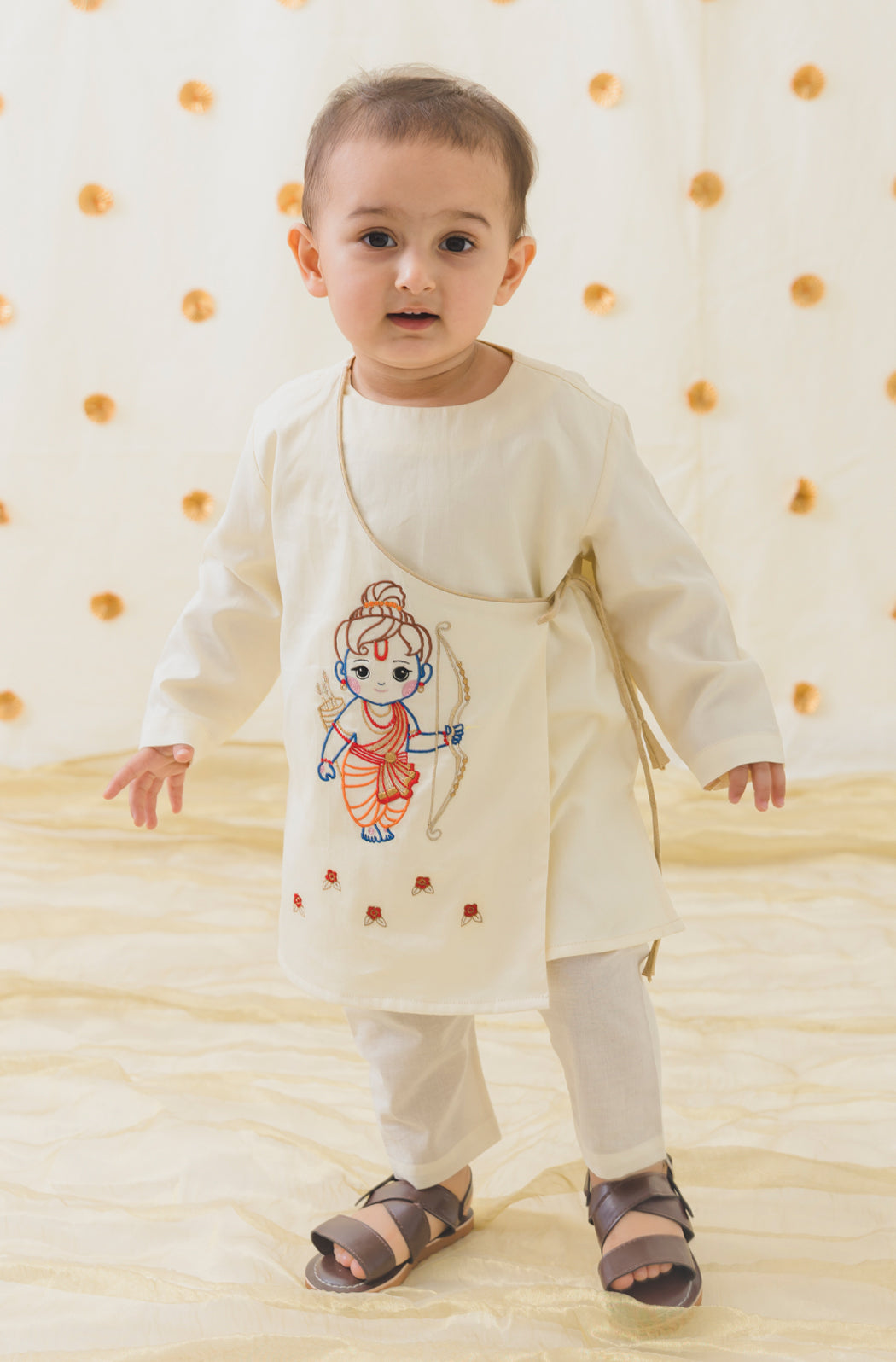 Ram Lalla Kurta Pyjama Set - Cream