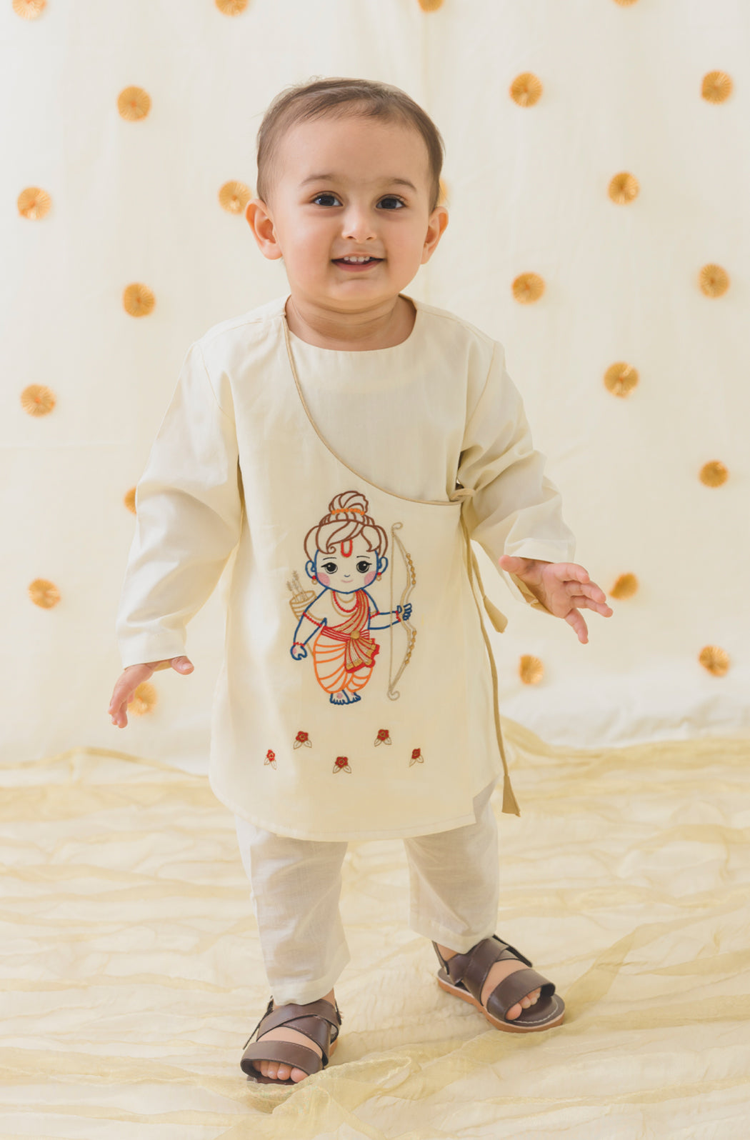 Ram Lalla Kurta Pyjama Set - Cream