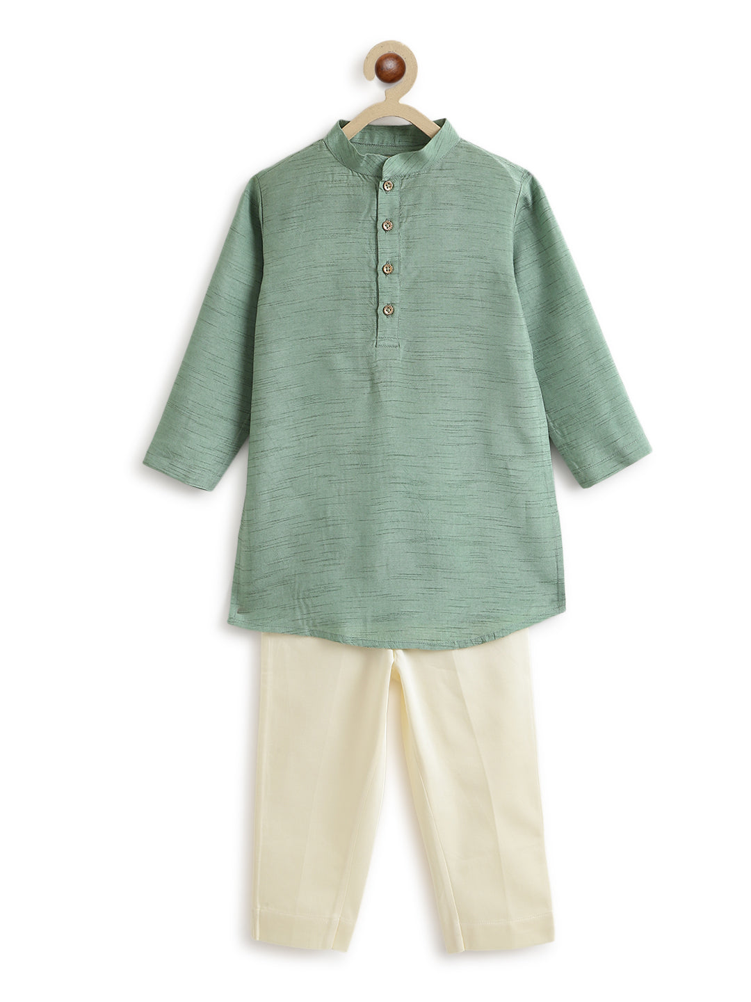 Riwayat Brocade Bandhgala Set -Green - Image 4