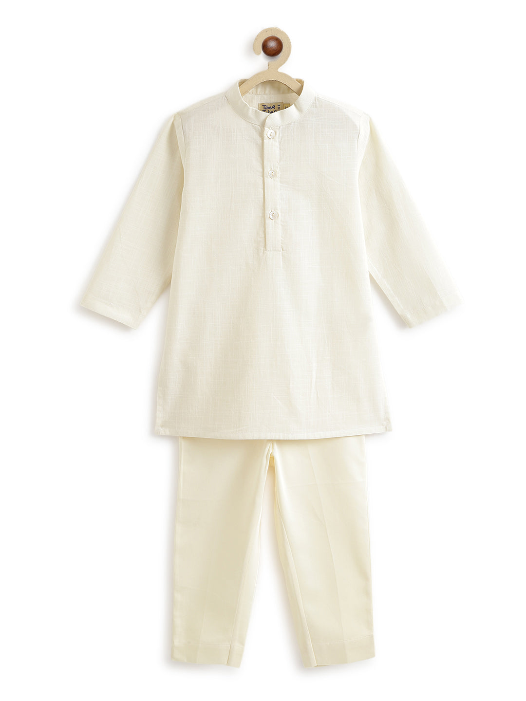 Khwabeeda Brocade Sherwani Set - Cream - Image 6