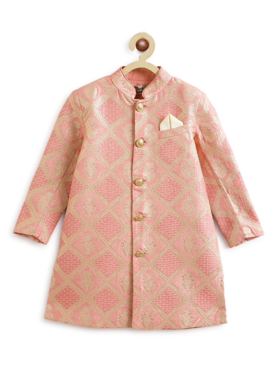 Khwabeeda Brocade Sherwani Set - Pink