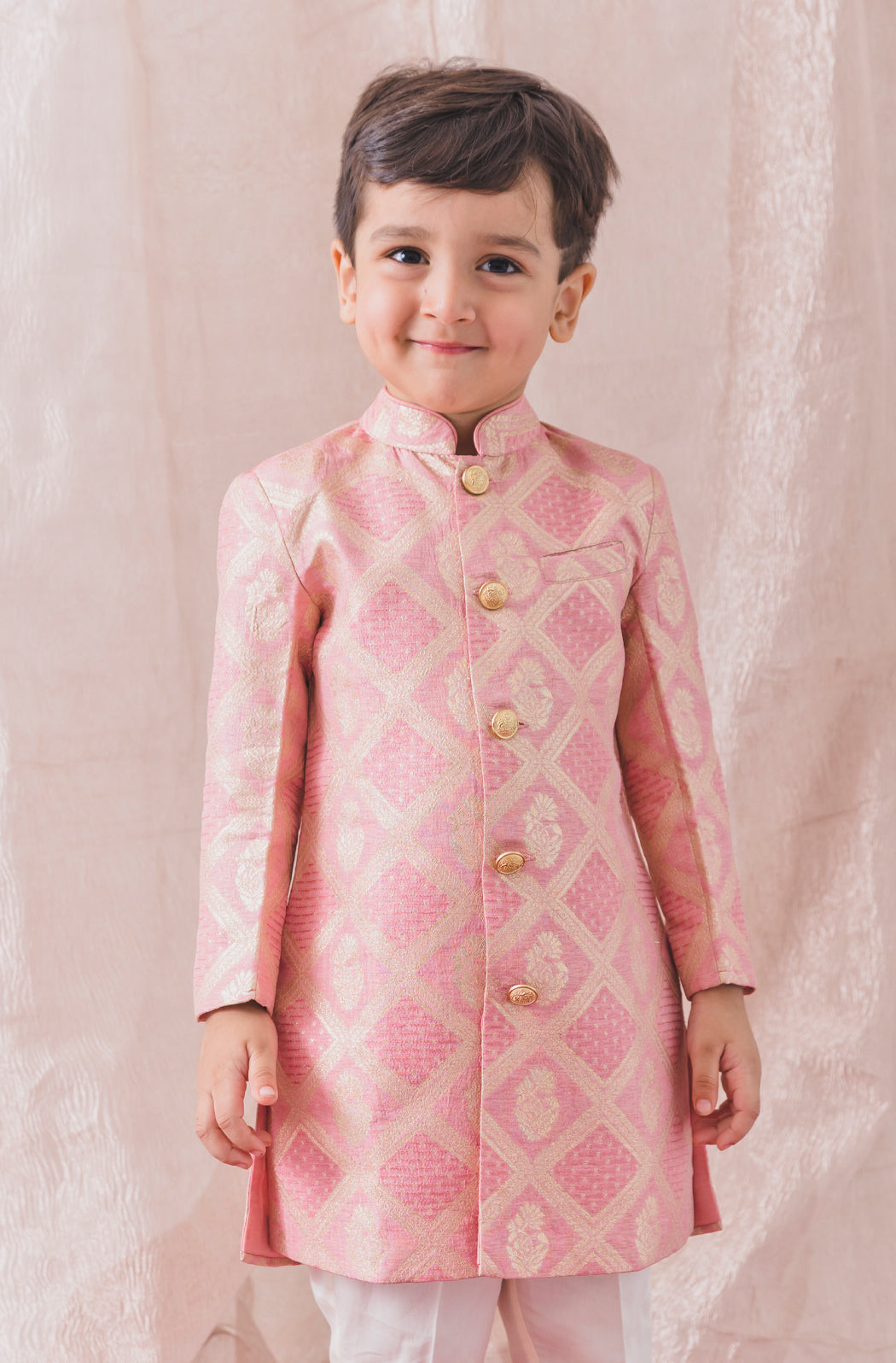 Khwabeeda Brocade Sherwani Set - Pink