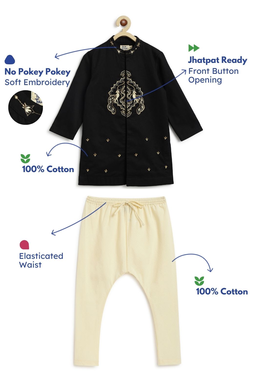 Royal Peacock Kurta Set - Image 3