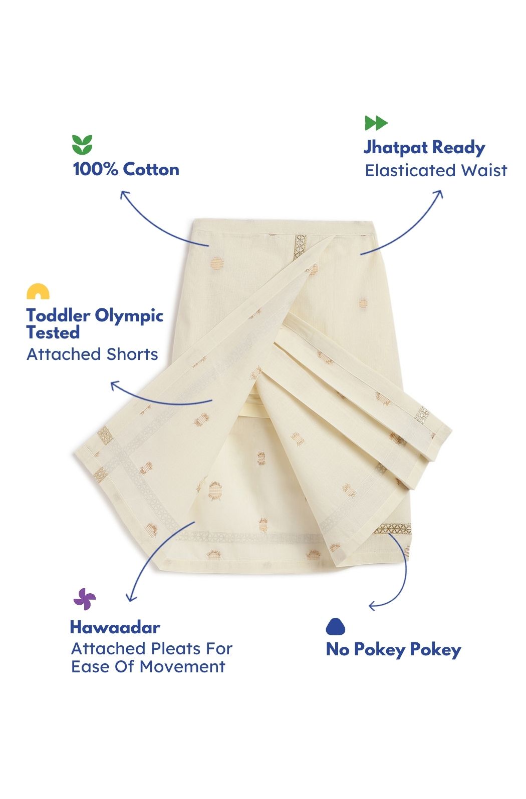 Polka Dot Solid Mundu - Image 3