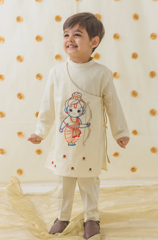Ram Lalla Kurta Pant Set - Cream