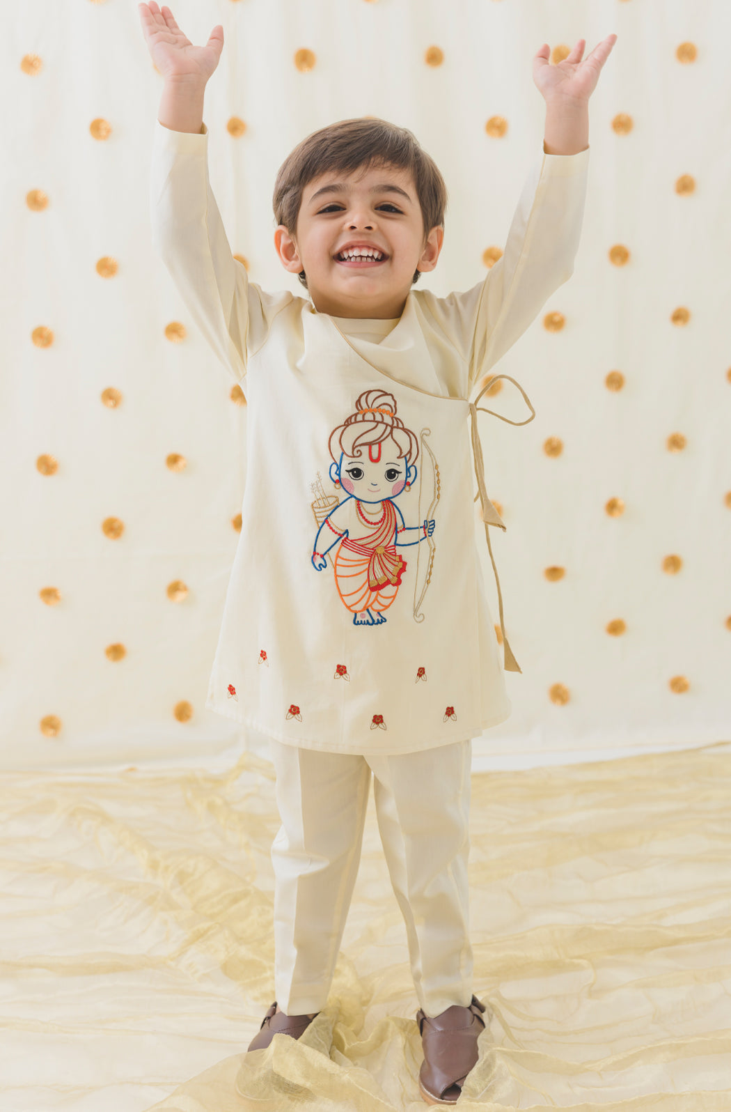 Ram Lalla Kurta Pant Set - Cream - Image 2