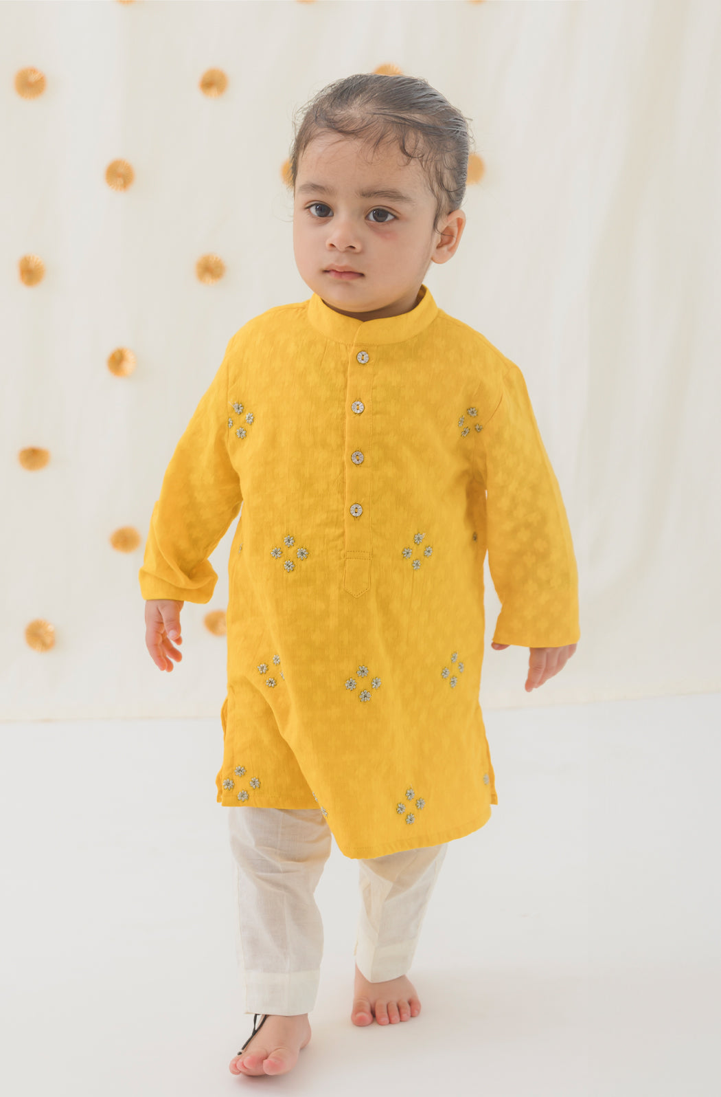 Classic Zari Kurta Pyjama Set - Yellow