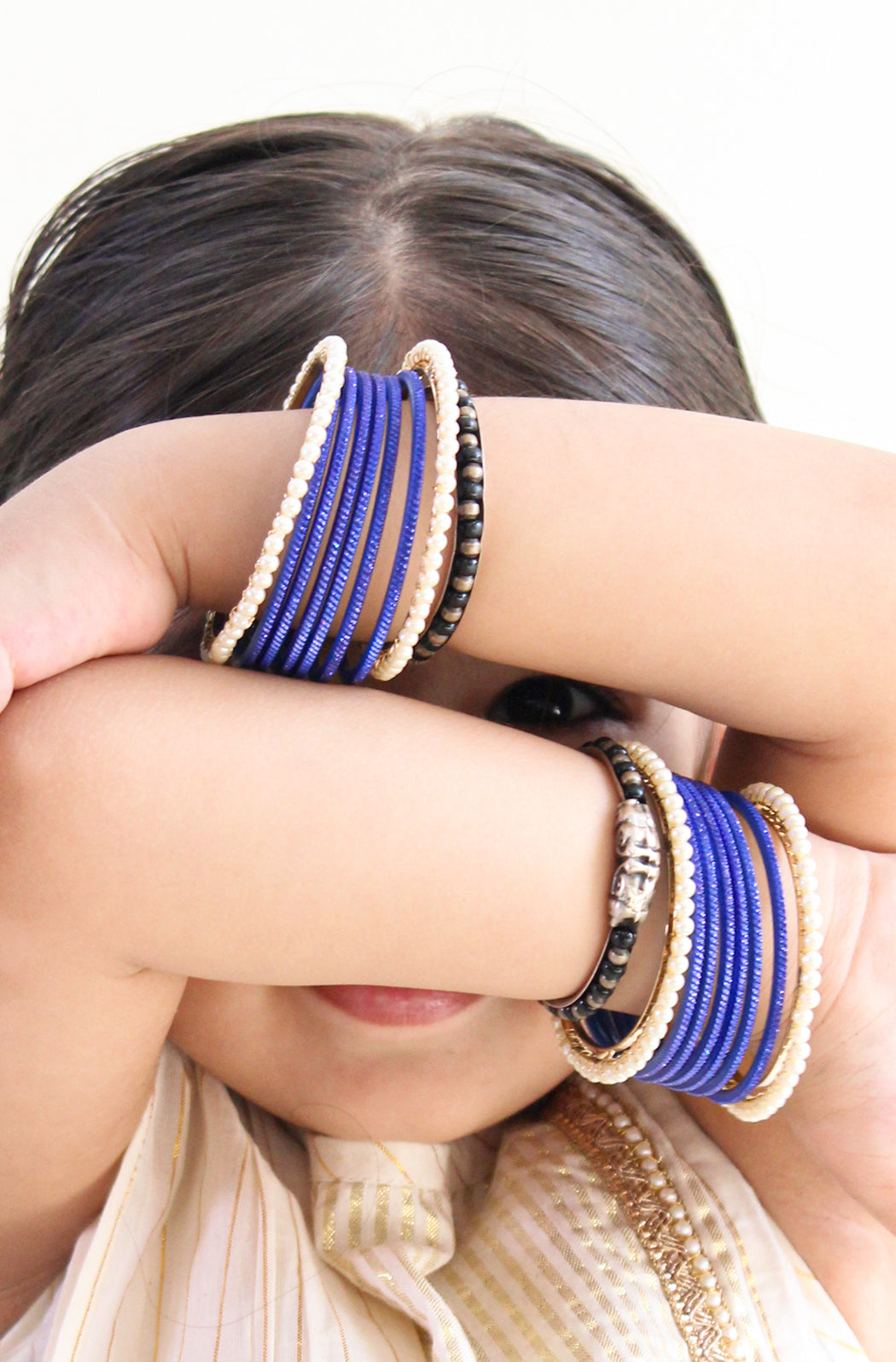 Pearl Elegance Blue Bangles - Eco-friendly - Sama Homes