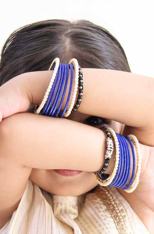 Pearl Elegance Blue Bangles