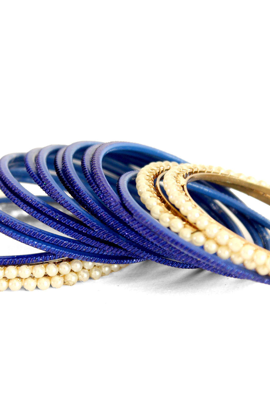 Pearl Elegance Blue Bangles