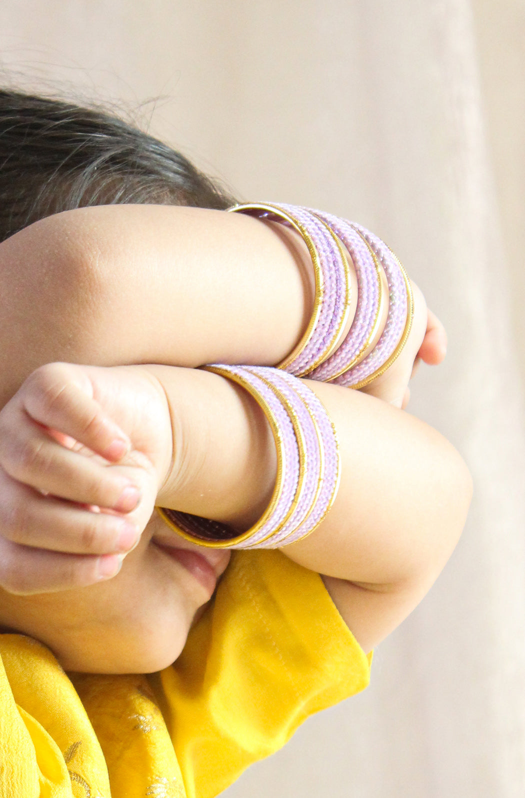 Dreamy Gold Lilac Bangles