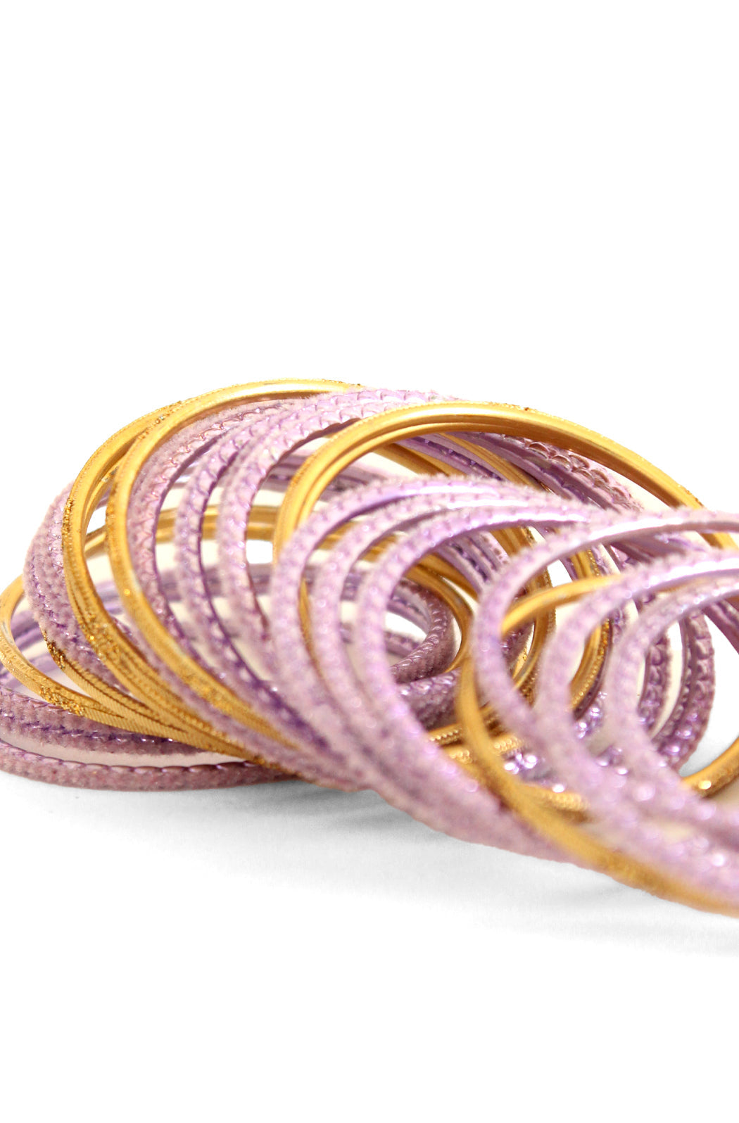 Dreamy Gold Lilac Bangles