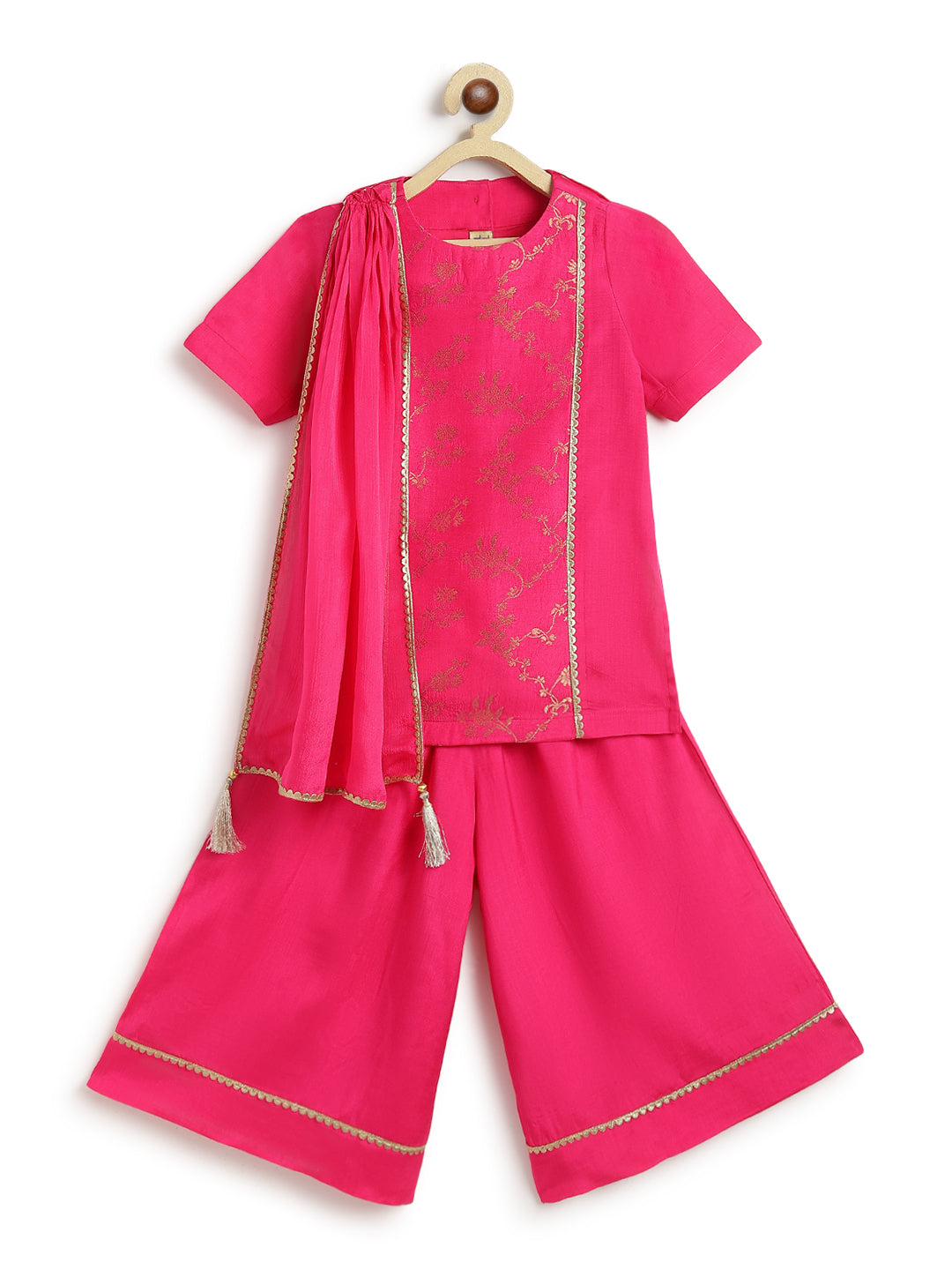 Fuchsia Bloom Brocade Suit Set