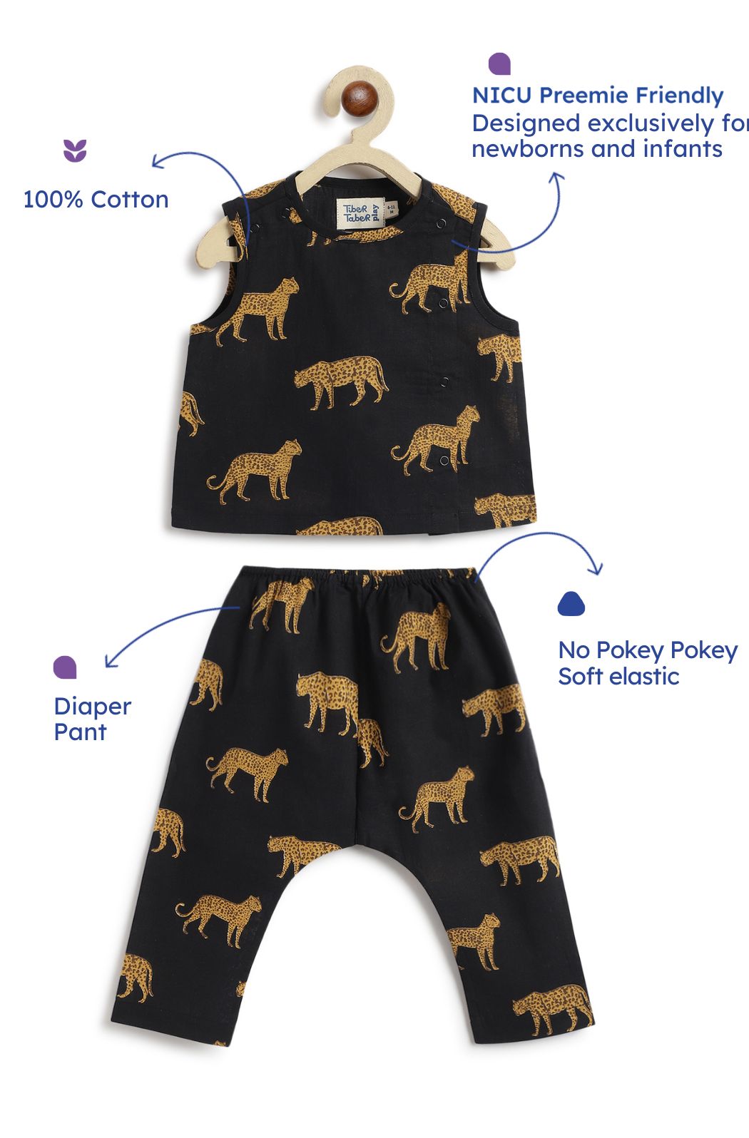 Cheetah Print Jhabla Set