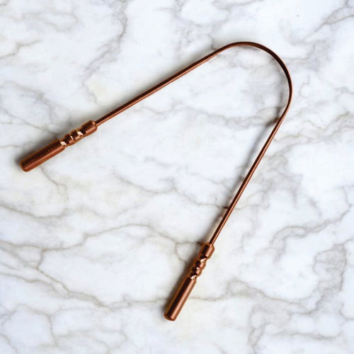 100% Pure Copper Ayurvedic Tongue Scraper (U-Shaped Oral Cleaner)