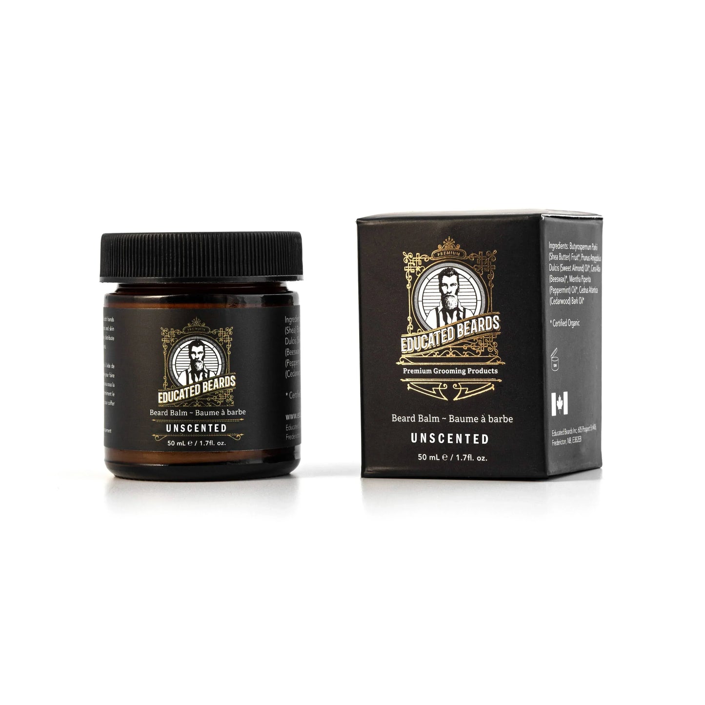 Educated Beards Organic Beard Balm - Unscented / Bare, 50ml