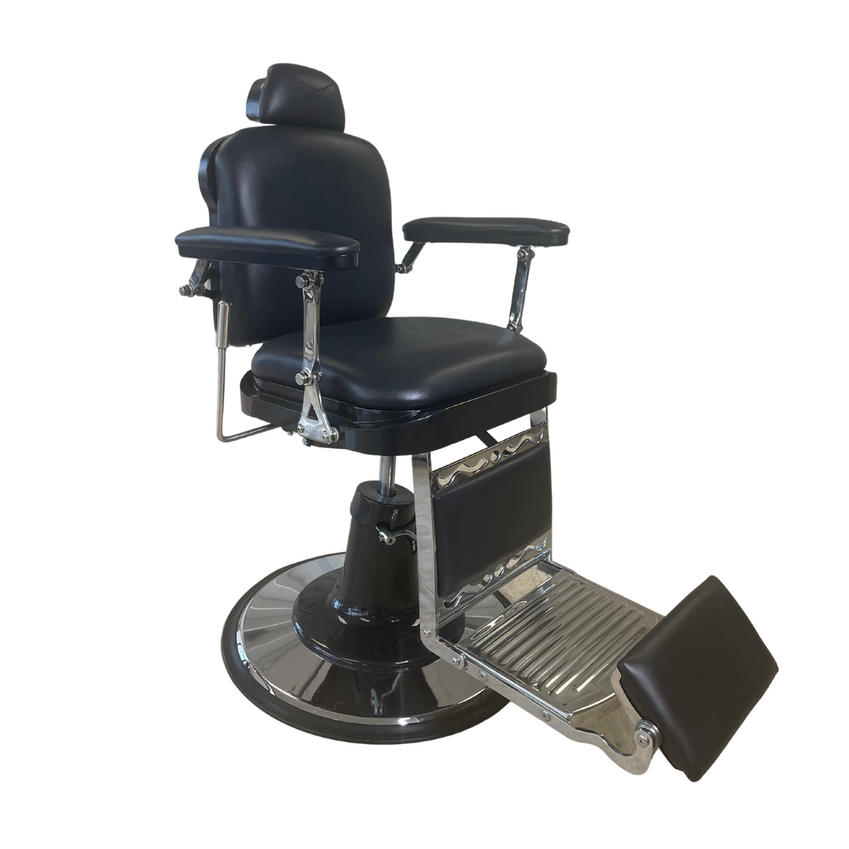 Santa Clara Barber Chair Black by Ideal Equipment - Furniture