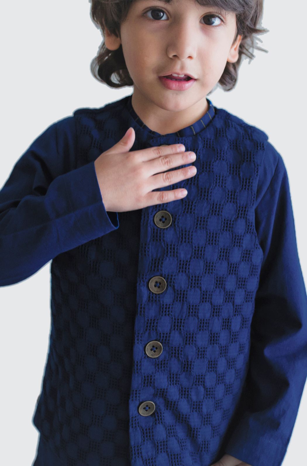 Jacquard Cotton Bundi - Navy - Eco-friendly - Sama Homes