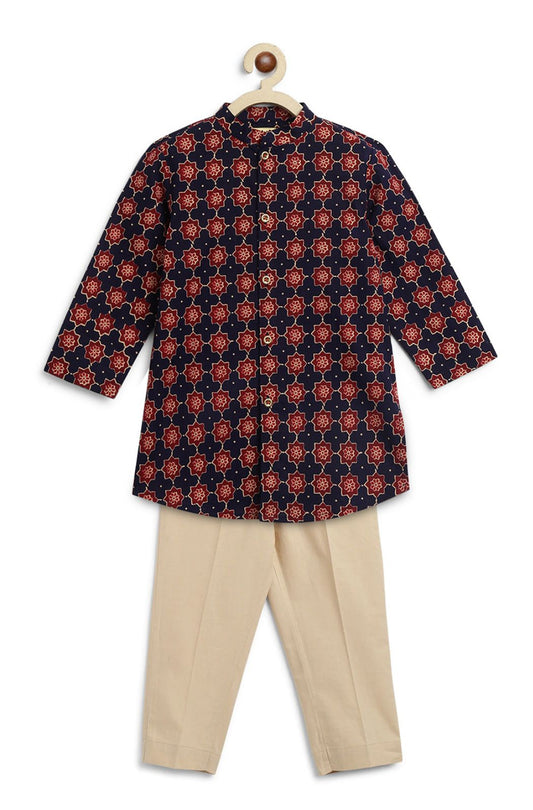 Indie Pop Boys Kurta Set - Blue