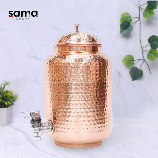 SAMA Homes - pure copper full hammered water dispenser matka 5000ml