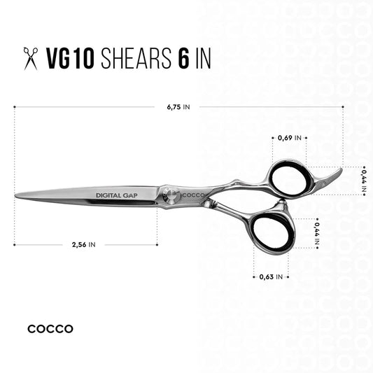 Cocco VG10  6" Cutting Shear and 6" Thinning Shear (Right Hand Set)