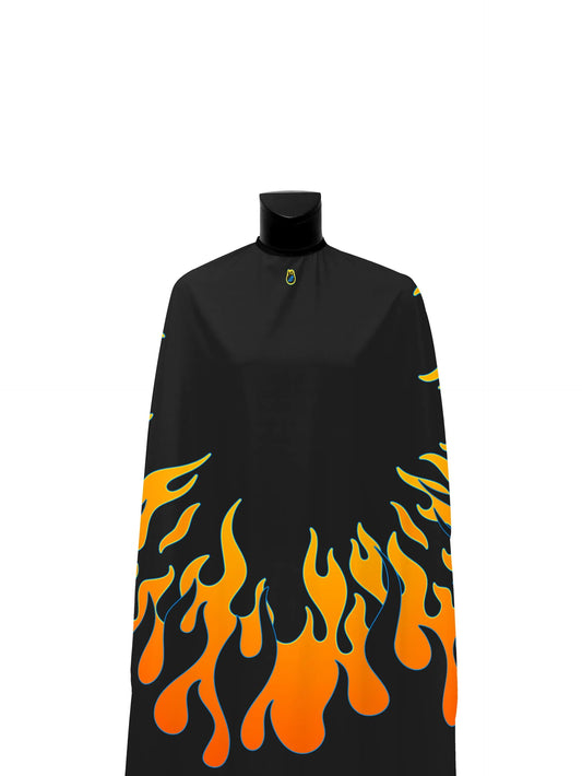 illuzien Black Vintage Flames Pro Cape