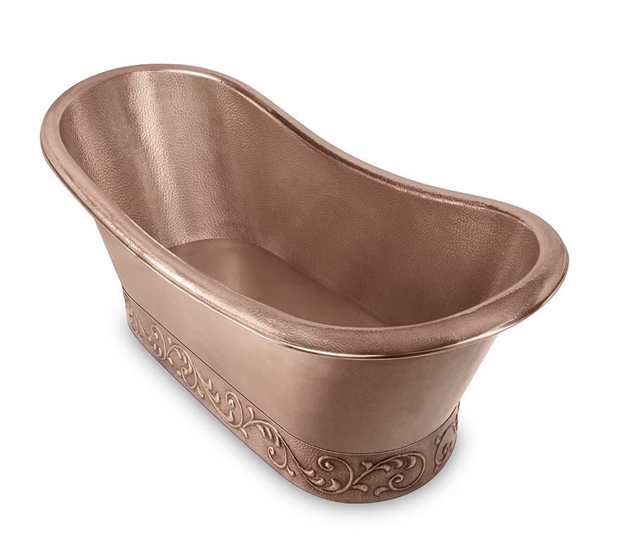 Albania Copper Bathtub with Leaf Moti